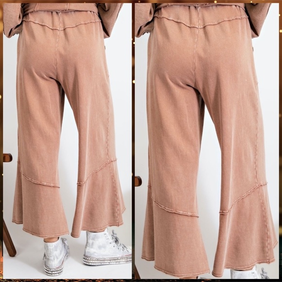 easel Pants & Jumpsuits Easel Feeling Good Mineral Washed Cropped